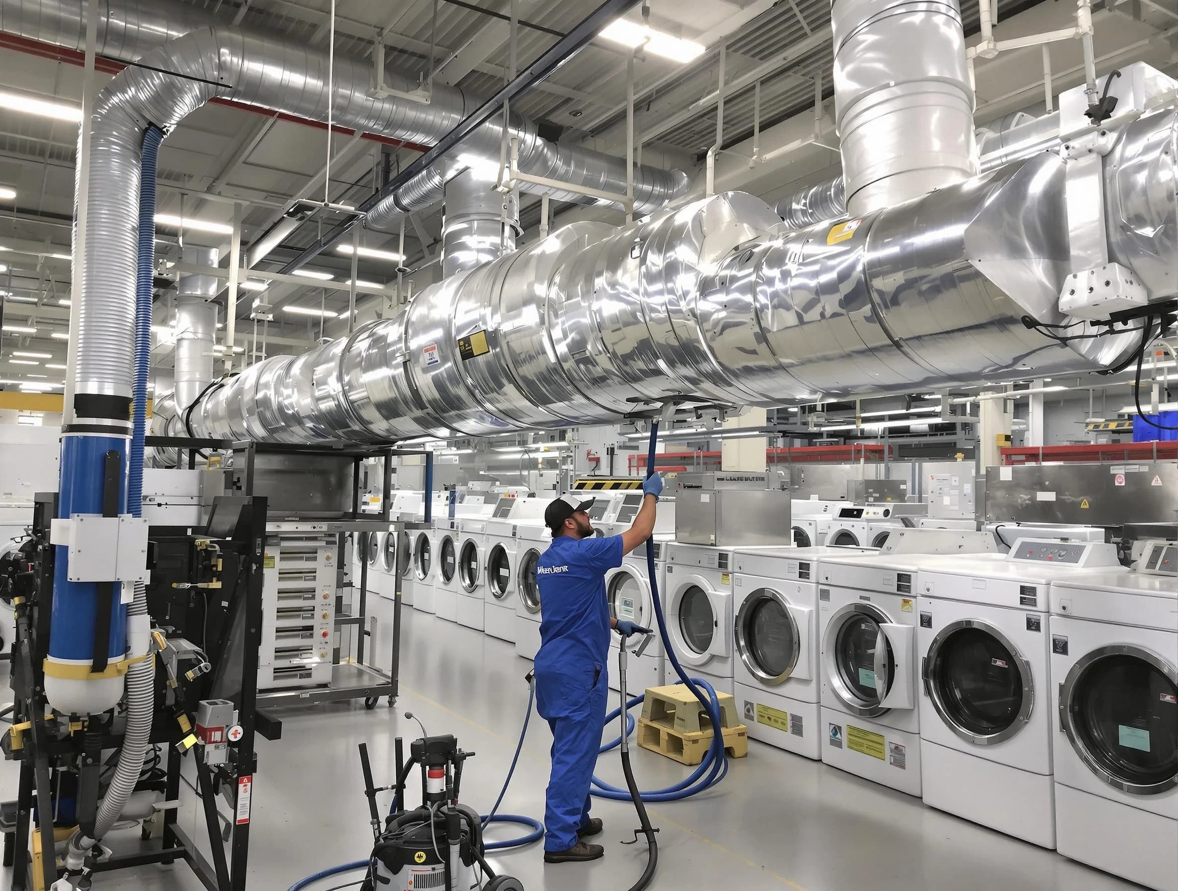 Brockton Dryer Vent Cleaning team performing heavy-duty industrial dryer vent cleaning in Brockton