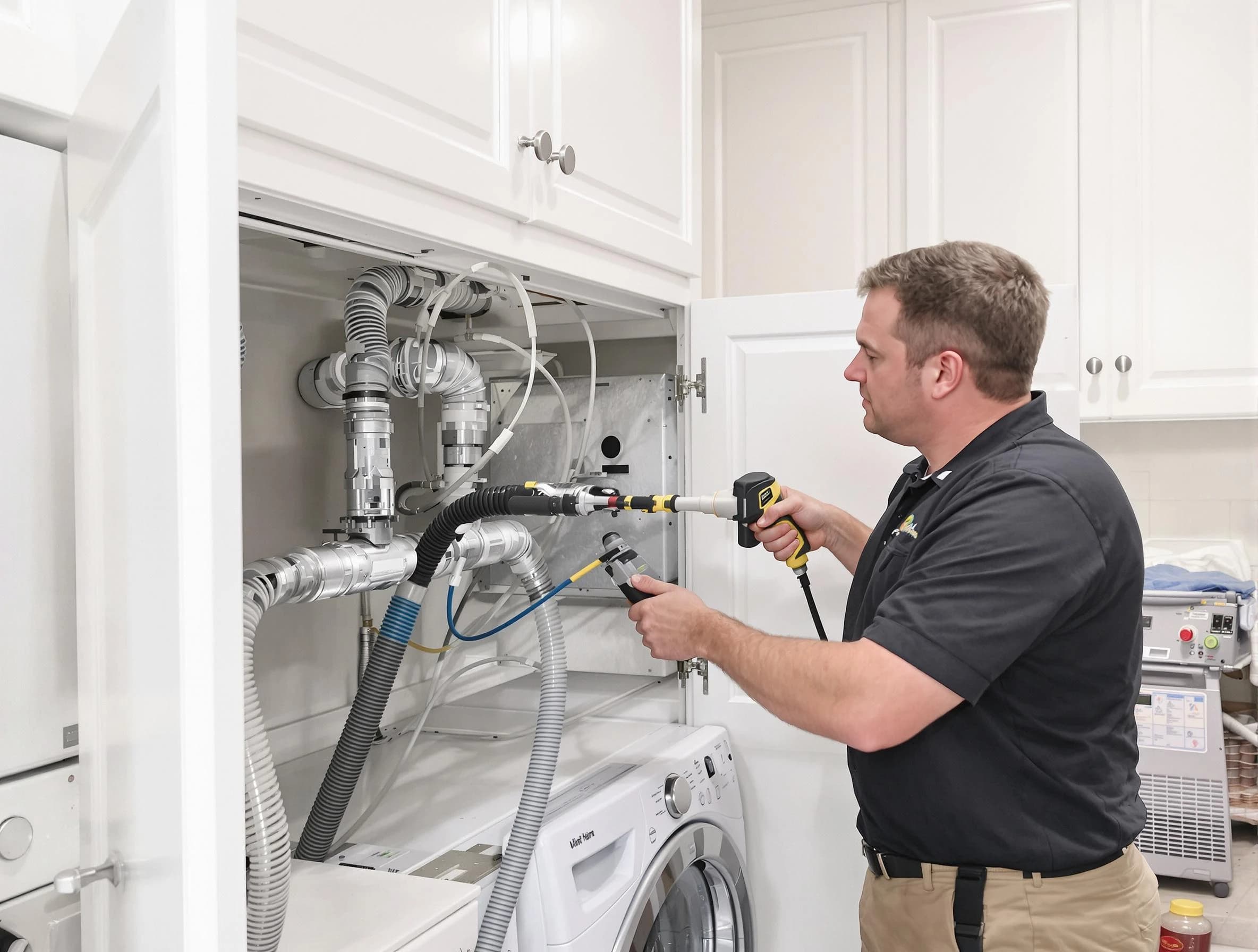 Brockton Dryer Vent Cleaning professional removing severe blockage from a clogged dryer vent in Brockton