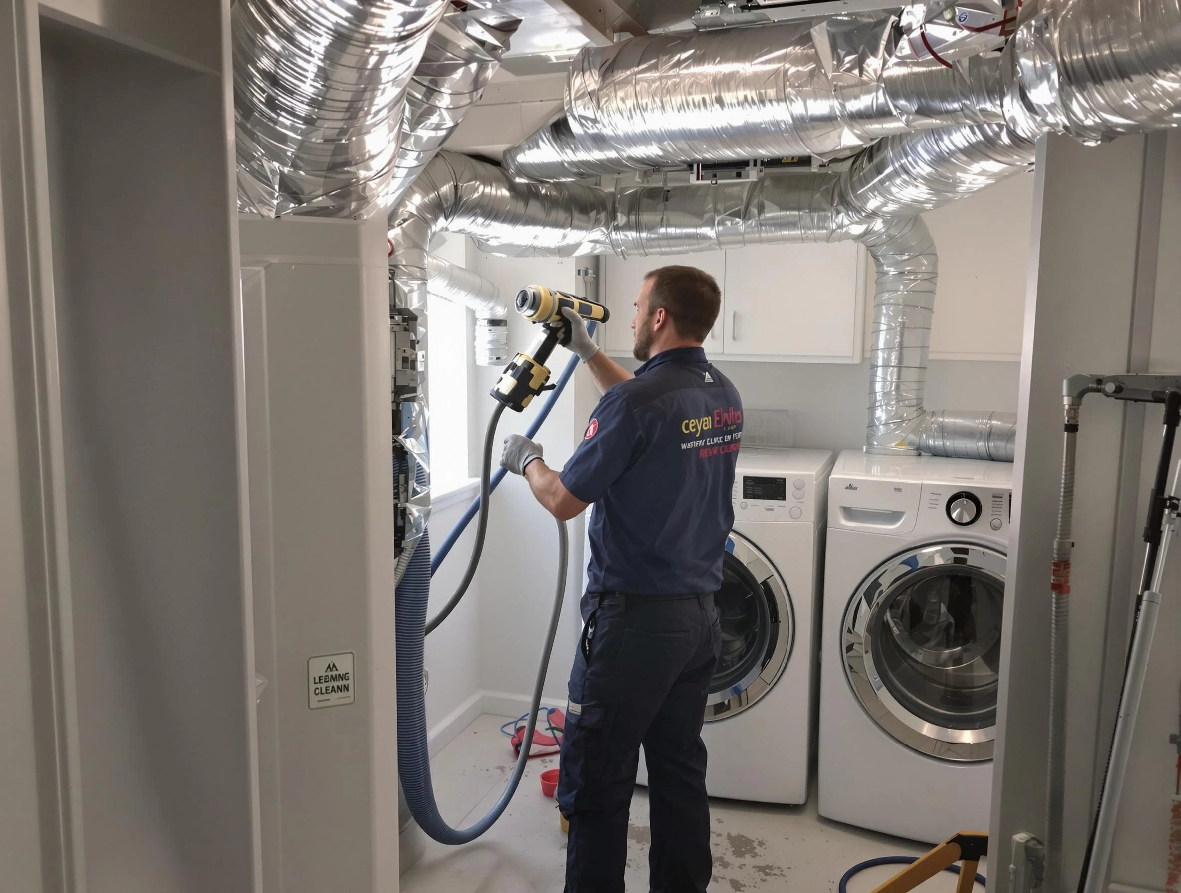 Brockton Dryer Vent Cleaning specialist using advanced equipment for thorough duct cleaning in Brockton